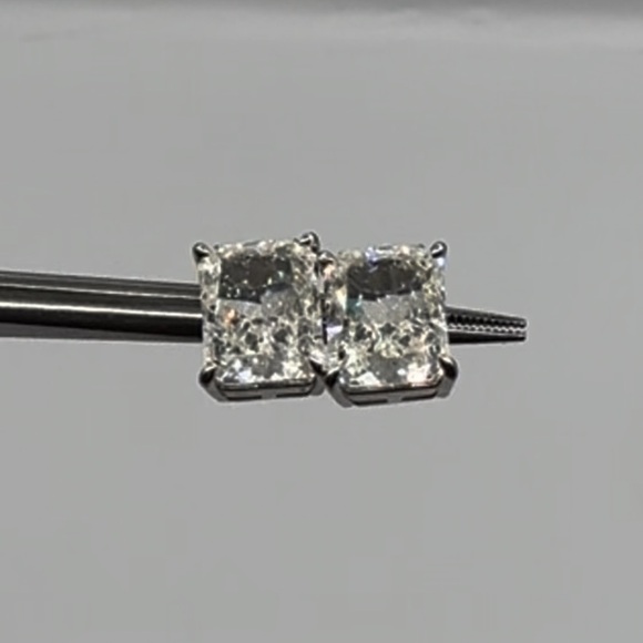 4ct Radiant Cut Earrings - Picture 9 of 12